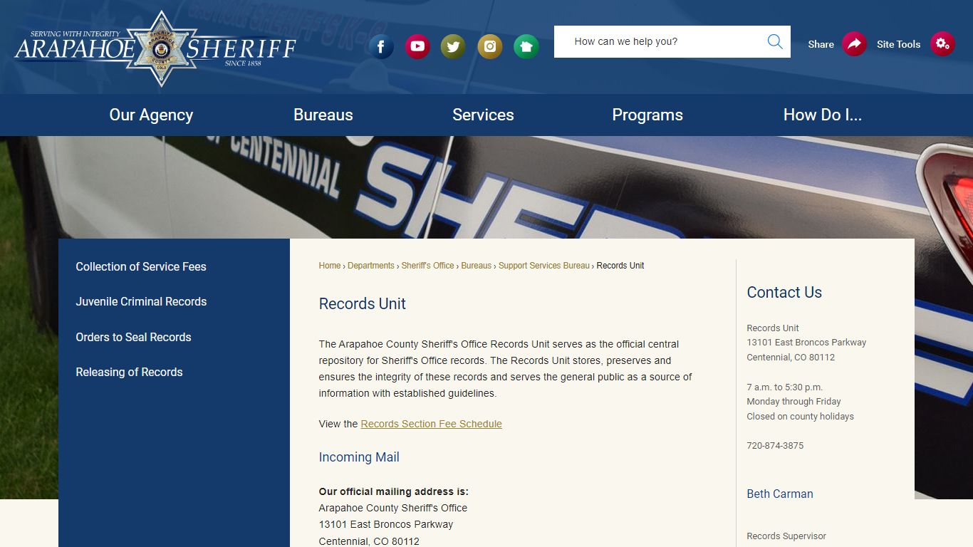 Records Unit | Arapahoe County, CO - Official Website